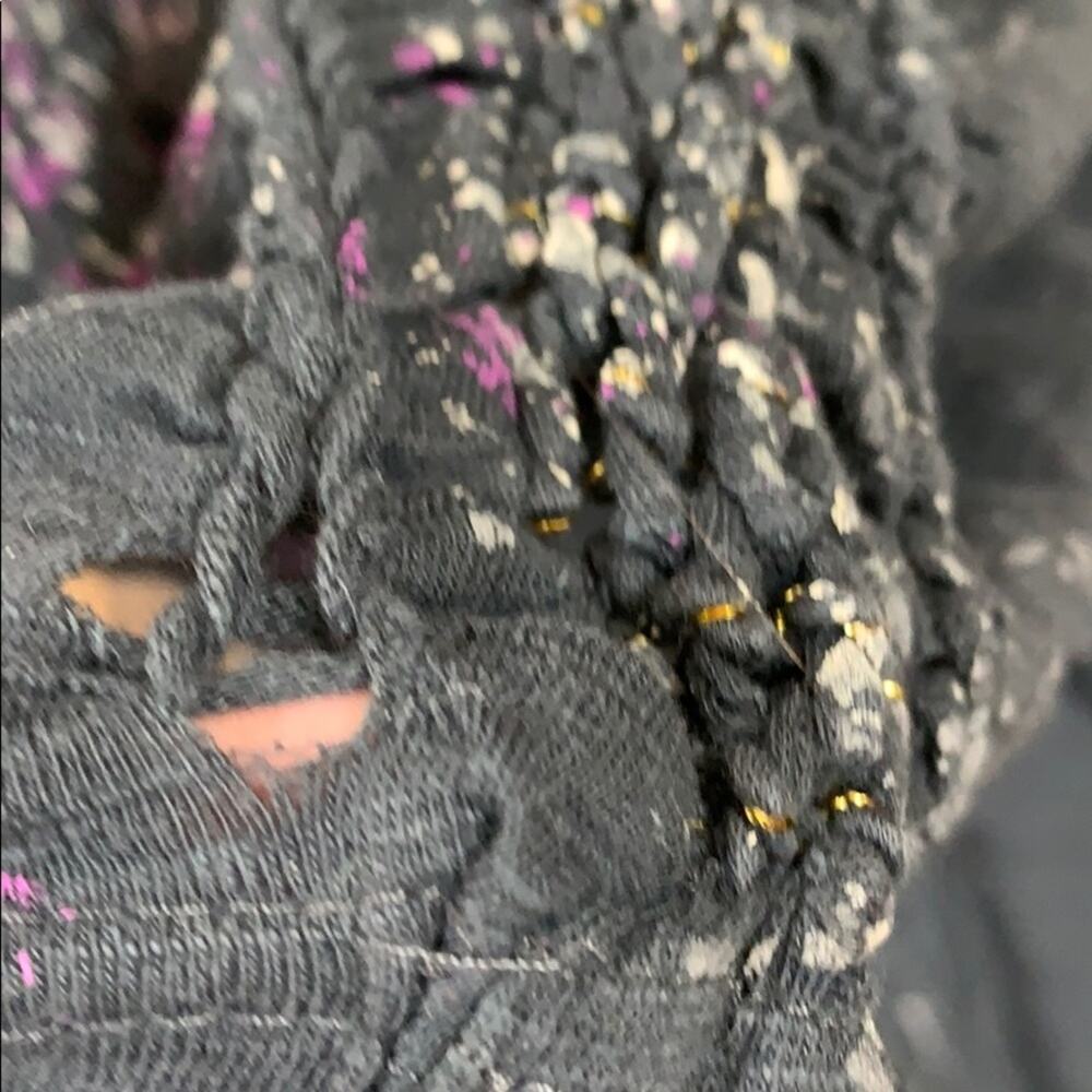 Free People Paint Splatter Braided Gray Sleeveless Top - Picture 5 of 8
